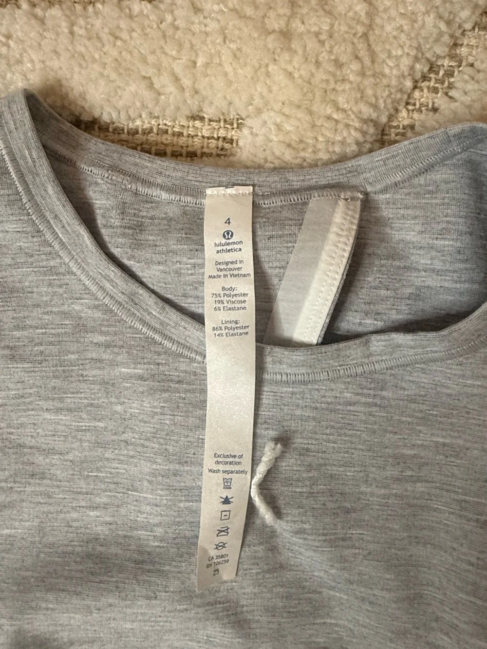 lululemon athletica Light Heather Gray Cropped Tank